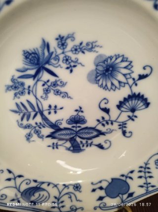 6 Platos Hondos Porcelana Azul COBALTO.