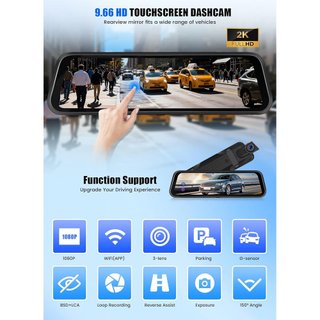 Espejo Retrovisor Dashcam 3 cámaras 2K NUEVO