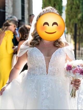 Vestido de Novia Blanco con brillos
