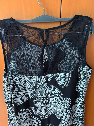Vestido NAF NAF mariposa negro y blanco