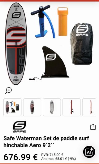 Tabla de paddle surf 10.6 Se ha utilizado 2 veces
