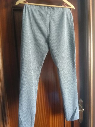 Pantalón Mango T.40 Gris y Blanco