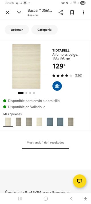 2 Alfombras TIDTABELL Beige 133x195 cm IKEA