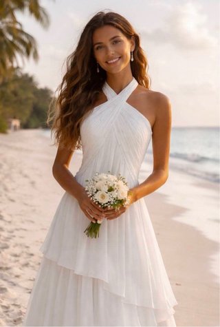 Vestido Novia Boho Blanco