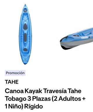 Kayak 3 plazas azul