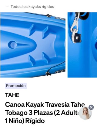 Kayak 3 plazas azul