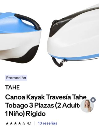 Kayak 3 plazas azul
