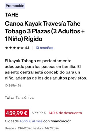 Kayak 3 plazas azul