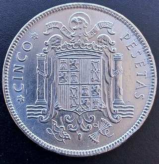 5 Pesetas 1949 (19 - 52) ¡SC! ¡MONEDA TROQUELADA!