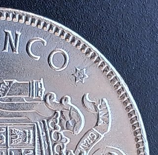 5 Pesetas 1949 (19 - 52) ¡SC! ¡MONEDA TROQUELADA!