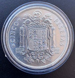 5 Pesetas 1949 (19 - 52) ¡SC! ¡MONEDA TROQUELADA!
