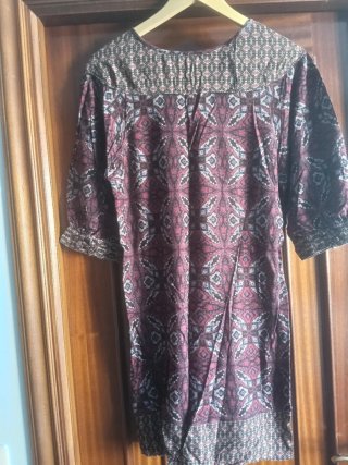 Vestido estampado granate mujer talla 40