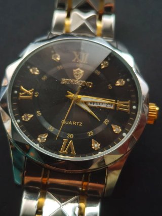 Reloj BINGRONG Vestir Dorado y Plateado