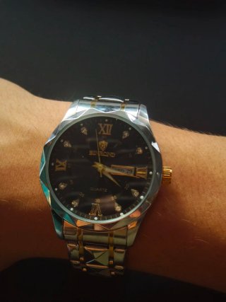 Reloj BINGRONG Vestir Dorado y Plateado