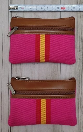 OFERTA. MONEDERO ROSA LONA / POLIPIEL CON BANDERA