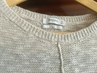 Jersey Mango calado beige verano talla L