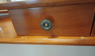 Mueble entrada madera con espejo arco