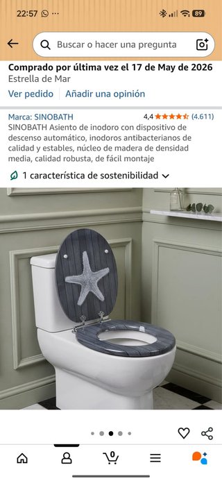 Asiento de Inodoro SINOBATH Gris y Blanco
