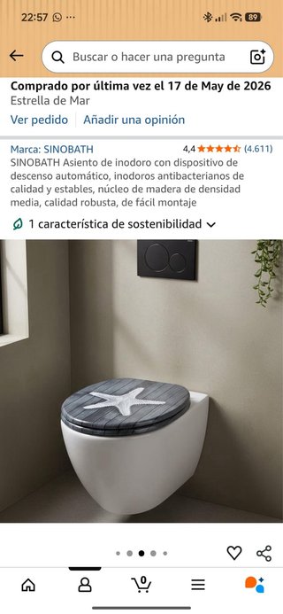 Asiento de Inodoro SINOBATH Gris y Blanco