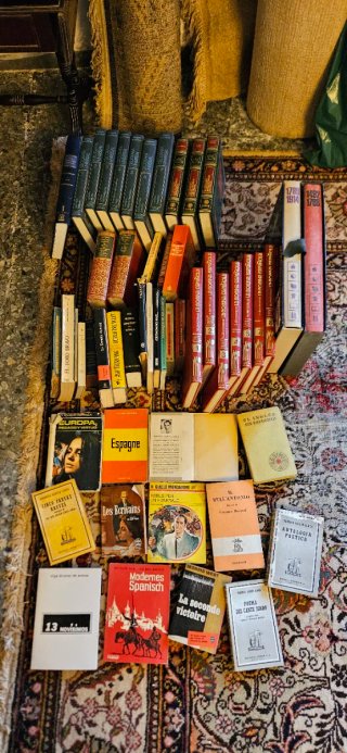 Gran lote de libros antiguos, enciclopedias,vinilo