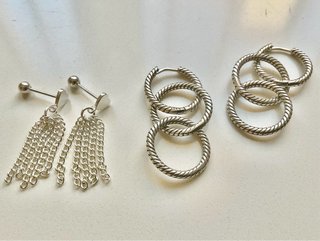 Pendientes plata 3 aros 12€/a estrenar