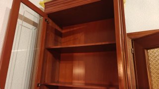 Mueble de salón madera oscura