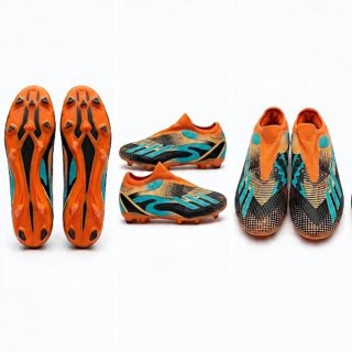 Zapatillas Fútbol Talla 41 Naranja y Turquesa