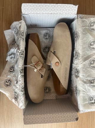 Zuecos Birkenstock Boston Taupe Talla 38