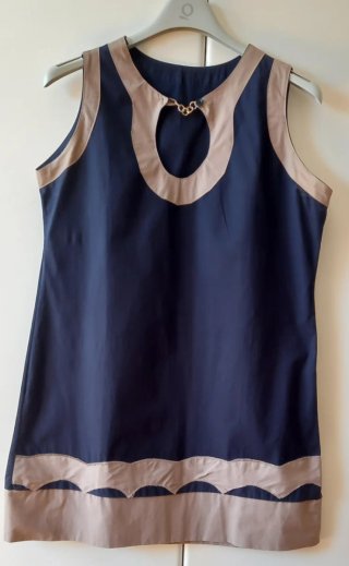 Vestito estivo blu e beige taglia 42/44