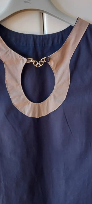 Vestito estivo blu e beige taglia 42/44