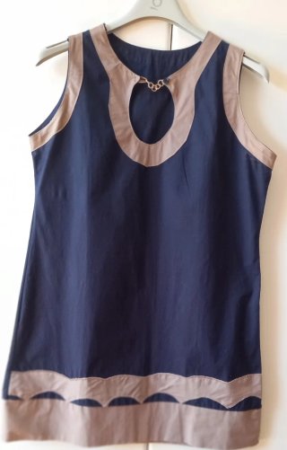 Vestito estivo blu e beige taglia 42/44