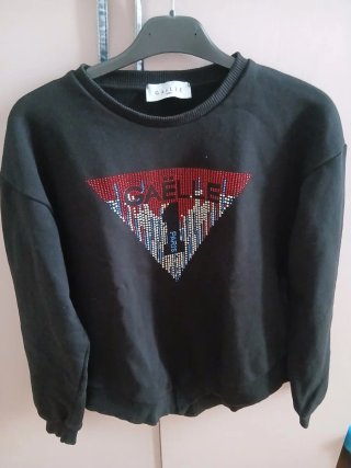 Felpa bambina GAELLE PARIS nera con logo