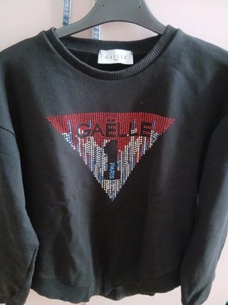 Felpa bambina GAELLE PARIS nera con logo