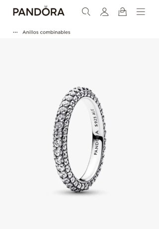 Anillo Pandora Plata Circonitas Talla 50