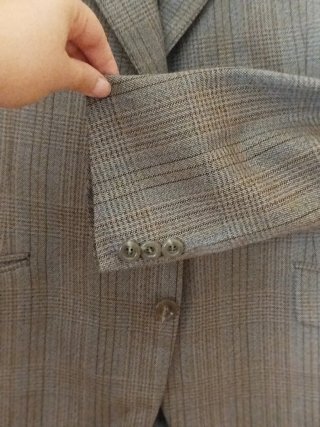 Traje a medida vintage, patrón cuadro de Gales