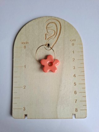 Pendientes Aro Charm Flor naranja