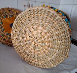 CESTO VINTAGE PAJA Y RAFIA