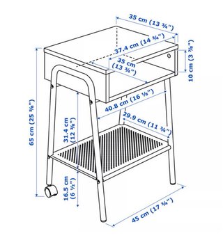 Mesita Noche Ikea SETSKOG Negra