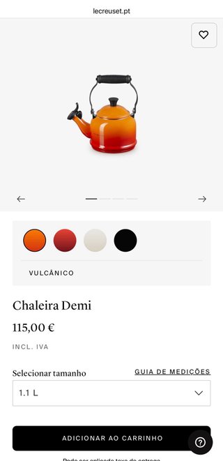 Chaleira Le Creuset Demi 1.1L