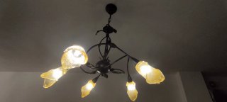 Lámpara de techo metal y cristal