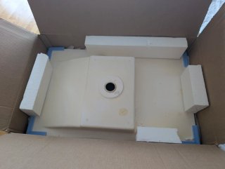 Lavabo de cerámica beige