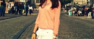 Jersey fino coral con apertura espalda Zara S