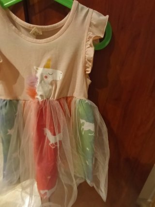 Vestido unicornio niña tul arcoíris