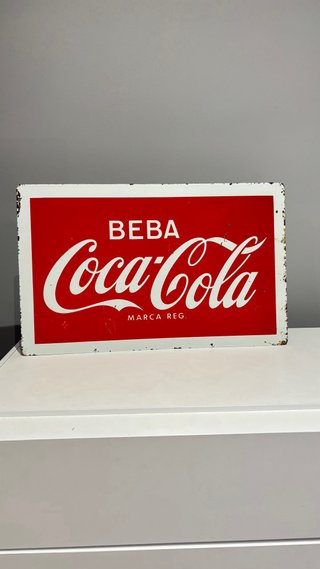 Letrero antiguo de chapa coca - cola
