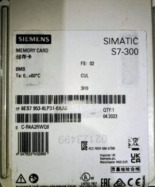 Tarjeta Memoria Siemens SIMATIC 8MB