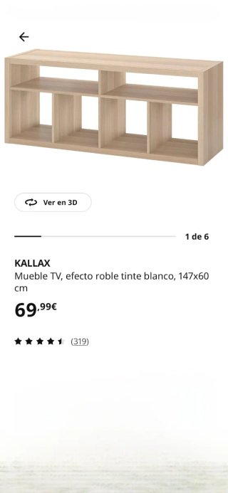 Mueble TV Kallax beig Ikea