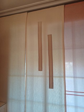 Cortinas estilo estores paneles japoneses y riel
