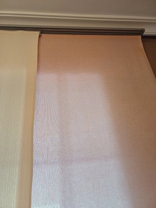 Cortinas estilo estores paneles japoneses y riel