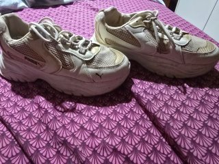 Zapatillas Puma Beige y Dorado Talla 40