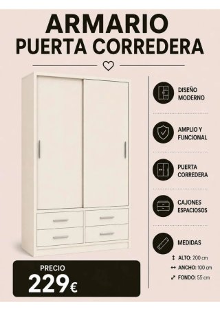 Guardaroba Bianco con Porte Scorrevoli